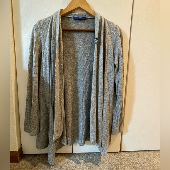 Apt. 9 Gray Asymmetrical Cascading Cardigan Sweater - Picture 3 of 6